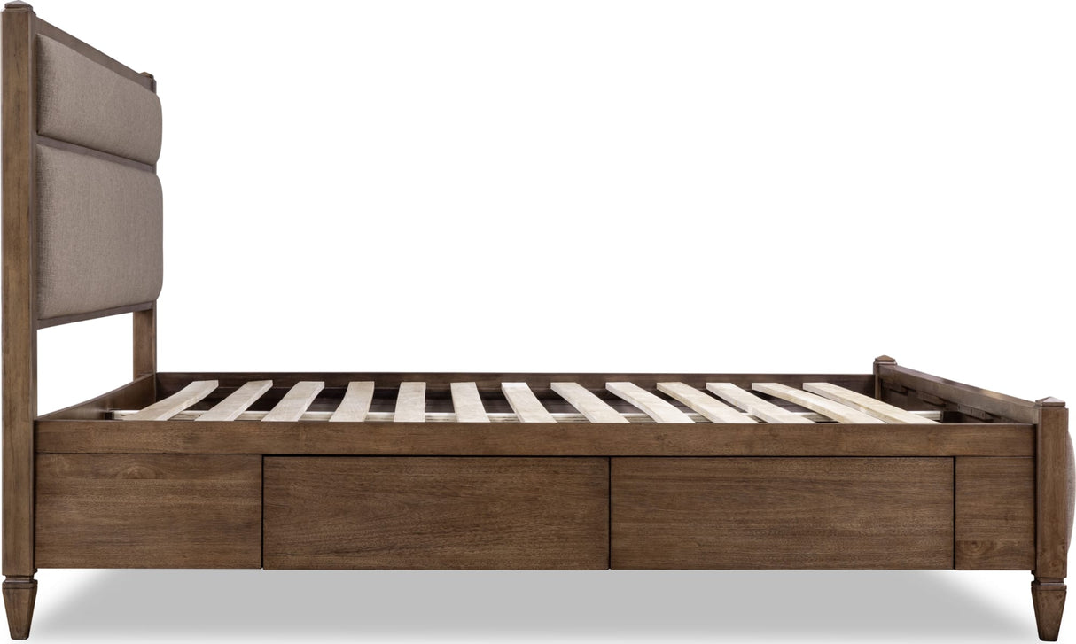 Ascott Mulch/Pecan Pie King Upholstered Storage Bed by Modus Furniture at Eve Furniture