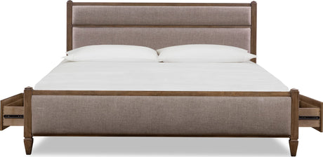 Ascott Mulch/Pecan Pie King Upholstered Storage Bed by Modus Furniture at Eve Furniture