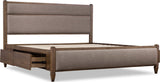 Ascott Mulch/Pecan Pie King Upholstered Storage Bed by Modus Furniture at Eve Furniture