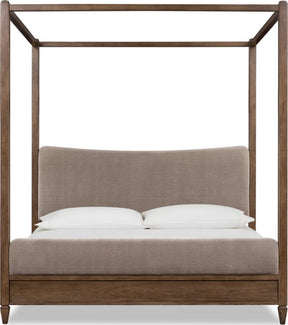 Ascott Mulch/Pecan Pie Queen Canopy Bed by Modus Furniture at Eve Furniture