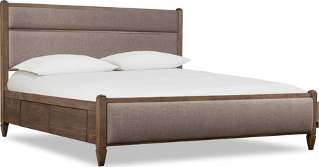 Ascott Mulch/Pecan Pie Queen Upholstered Storage Bed by Modus Furniture at Eve Furniture
