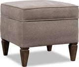 Ascott Mulch/Pecan Pie Upholstered Ottoman
