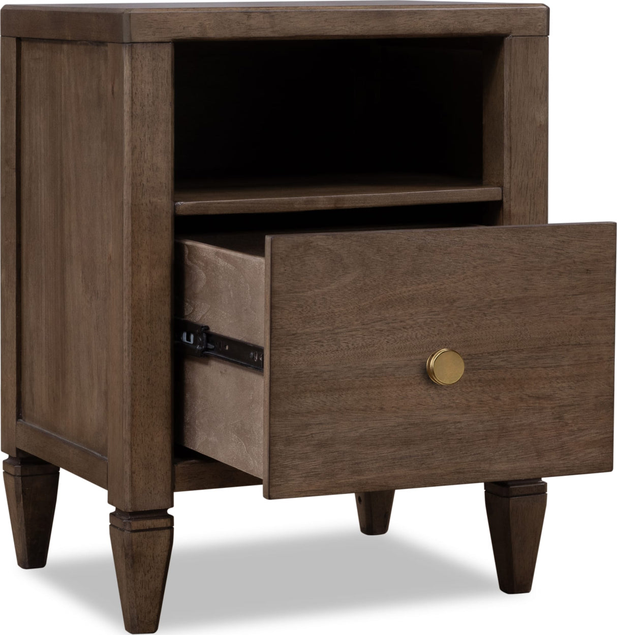 Ascott Pecan Pie 1 Drawer Nightstand by Modus Furniture at Eve Furniture
