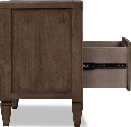 Ascott Pecan Pie 1 Drawer Nightstand by Modus Furniture at Eve Furniture