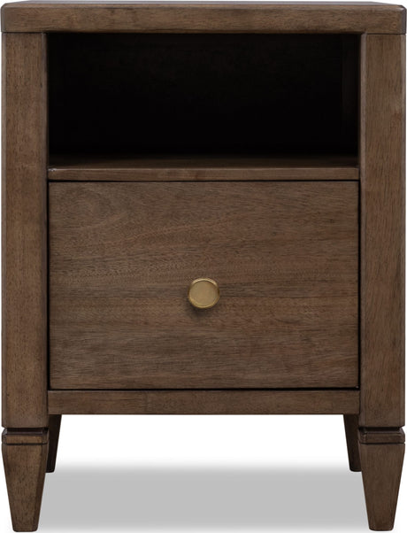 Ascott Pecan Pie 1 Drawer Nightstand by Modus Furniture at Eve Furniture