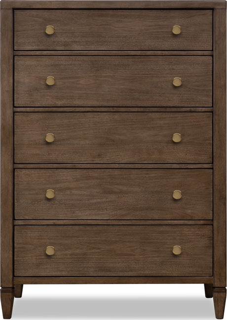 Ascott Pecan Pie 5 Drawer Chest by Modus Furniture at Eve Furniture