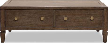 Ascott Pecan Pie Rectangular Lift Top Coffee Table by Modus Furniture at Eve Furniture