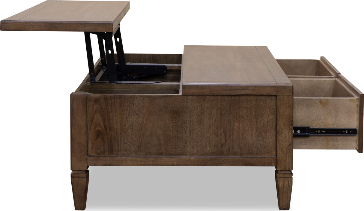Ascott Pecan Pie Rectangular Lift Top Coffee Table by Modus Furniture at Eve Furniture