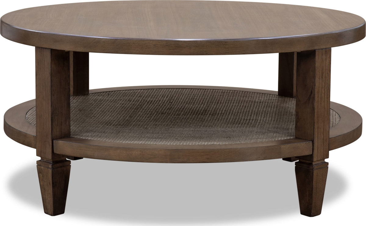Ascott Pecan Pie Round Coffee Table by Modus Furniture at Eve Furniture