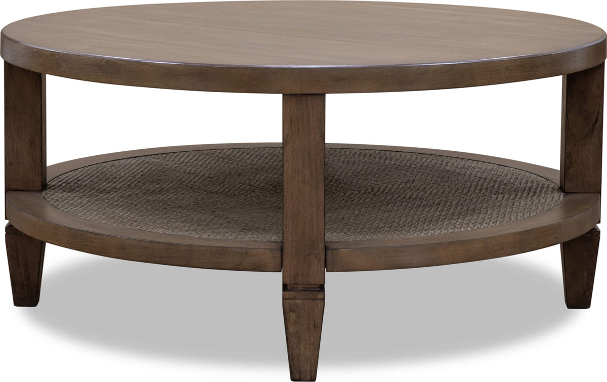 Ascott Pecan Pie Round Coffee Table by Modus Furniture at Eve Furniture