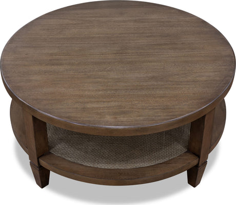 Ascott Pecan Pie Round Coffee Table by Modus Furniture at Eve Furniture