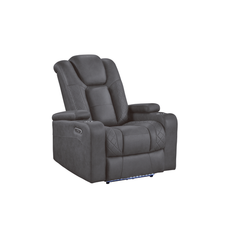 Ash Grey 3-Piece Power Reclining Living Room Set by New Era Innovations at Eve Furniture