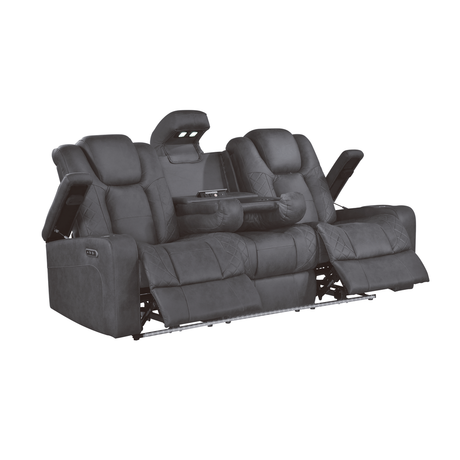 Ash Grey 3-Piece Power Reclining Living Room Set by New Era Innovations at Eve Furniture
