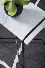 Ashber White/Black Accent Table by Ashley at Eve Furniture