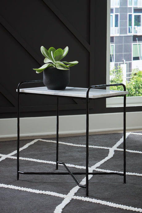 Ashber White/Black Accent Table by Ashley at Eve Furniture