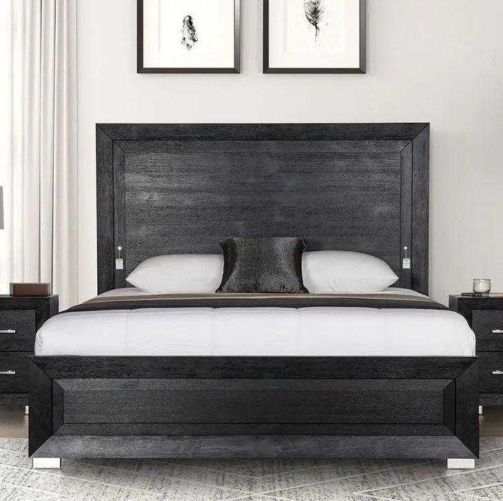 Ashbourne Black 4-Piece Queen Bedroom Set by Furniture of America at Eve Furniture