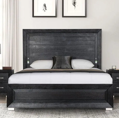Ashbourne Black 5-Piece Queen Bedroom Set by Furniture of America at Eve Furniture