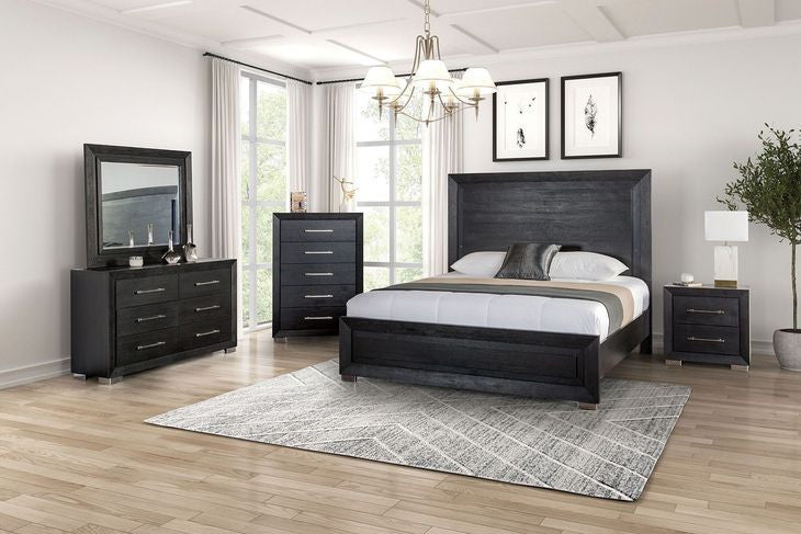 Ashbourne Black 4-Piece Queen Bedroom Set by Furniture of America at Eve Furniture