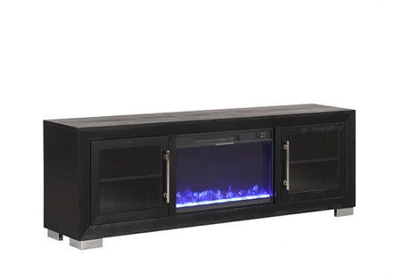 Ashbourne Black 72" TV Stand w/ Fire Place by Furniture of America at Eve Furniture