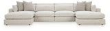 Ashbourne Estate Snowstone 4-Piece Double Chaise Sectional