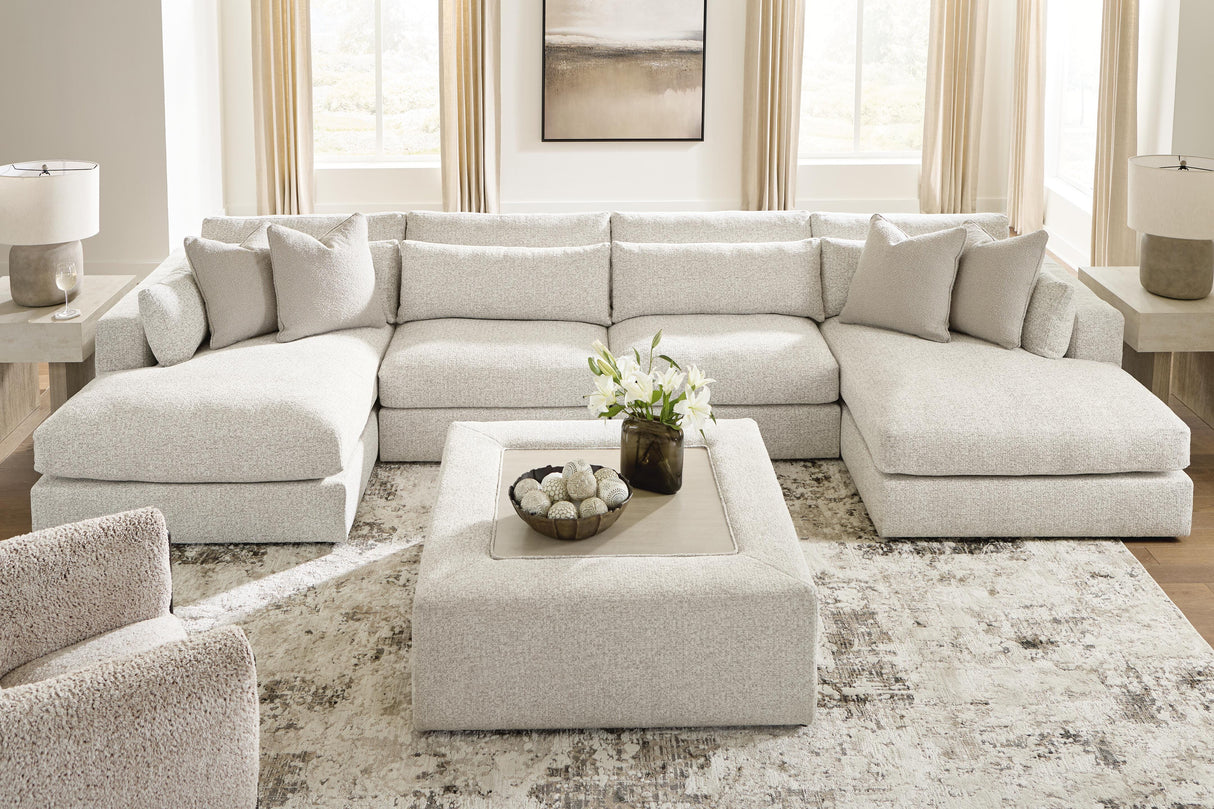 Ashbourne Estate Snowstone 4-Piece Double Chaise Sectional