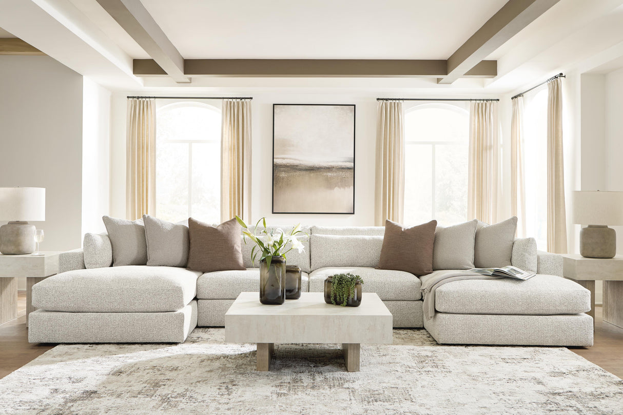 Ashbourne Estate Snowstone 4-Piece Double Chaise Sectional