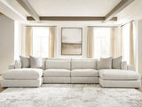 Ashbourne Estate Snowstone 4-Piece Double Chaise Sectional