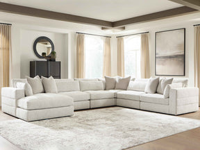 Ashbourne Estate Snowstone 6-Piece Sectional with LAF Chaise by Ashley at Eve Furniture