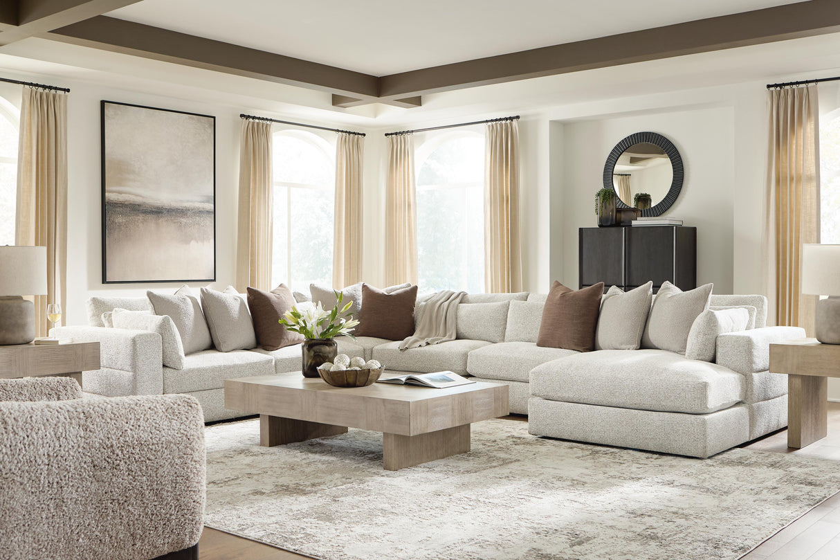 Ashbourne Estate Snowstone 6-Piece Sectional with RAF Chaise