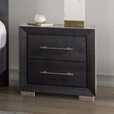 Ashbourne Black Night Stand w/ USB by Furniture of America at Eve Furniture
