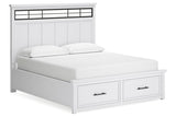 Ashbryn White/Natural California King Storage Platform Bed by Ashley at Eve Furniture