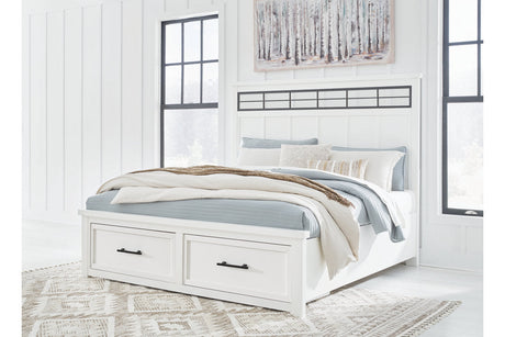 Ashbryn White/Natural California King Storage Platform Bed by Ashley at Eve Furniture
