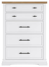 Ashbryn White/Natural Chest of Drawers by Ashley at Eve Furniture