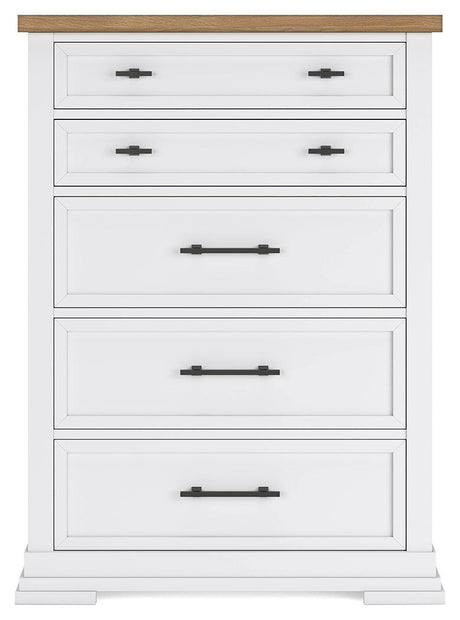 Ashbryn White/Natural Chest of Drawers by Ashley at Eve Furniture
