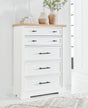 Ashbryn White/Natural Chest of Drawers by Ashley at Eve Furniture