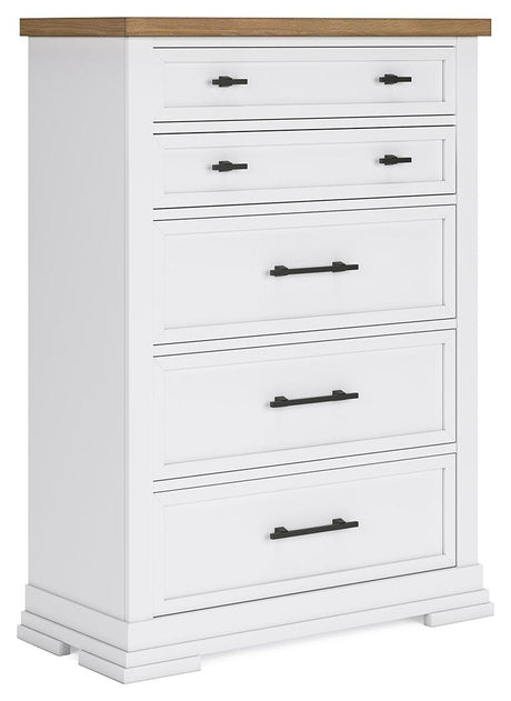 Ashbryn White/Natural Chest of Drawers by Ashley at Eve Furniture