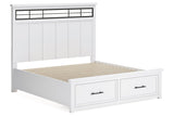 Ashbryn White/Natural King Storage Platform Bed by Ashley at Eve Furniture