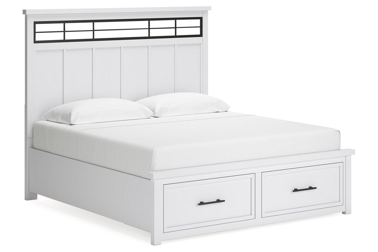Ashbryn White/Natural King Storage Platform Bed by Ashley at Eve Furniture