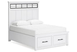 Ashbryn White/Natural Queen Platform Storage Bed by Ashley at Eve Furniture