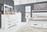 Ashbryn White/Natural Storage Platform Bedroom Set by Ashley at Eve Furniture