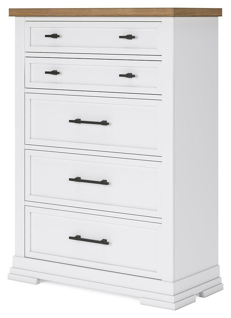 Ashbryn White/Natural Chest of Drawers by Ashley at Eve Furniture