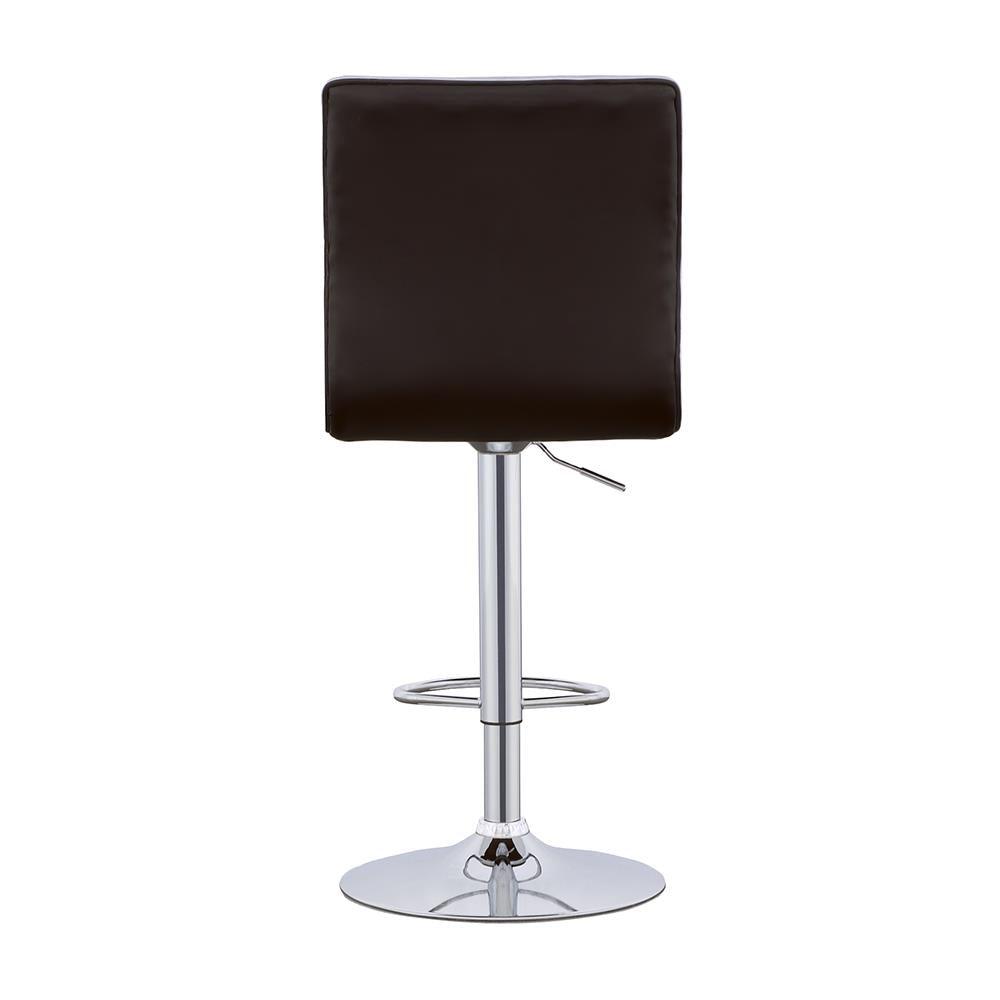 Ashbury Black/Chrome Upholstered Adjustable Bar Stools, Set of 2 by Coaster at Eve Furniture