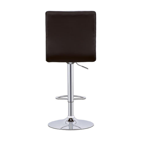 Ashbury Black/Chrome Upholstered Adjustable Bar Stools, Set of 2 by Coaster at Eve Furniture