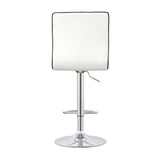 Ashbury White/Chrome Upholstered Adjustable Bar Stools, Set of 2