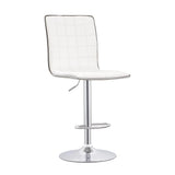 Ashbury White/Chrome Upholstered Adjustable Bar Stools, Set of 2 by Coaster at Eve Furniture