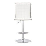 Ashbury White/Chrome Upholstered Adjustable Bar Stools, Set of 2 by Coaster at Eve Furniture
