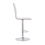 Ashbury White/Chrome Upholstered Adjustable Bar Stools, Set of 2 by Coaster at Eve Furniture