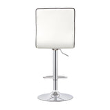 Ashbury White/Chrome Upholstered Adjustable Bar Stools, Set of 2 by Coaster at Eve Furniture