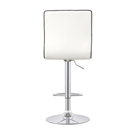 Ashbury White/Chrome Upholstered Adjustable Bar Stools, Set of 2 by Coaster at Eve Furniture