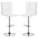 Ashbury White/Chrome Upholstered Adjustable Bar Stools, Set of 2 by Coaster at Eve Furniture